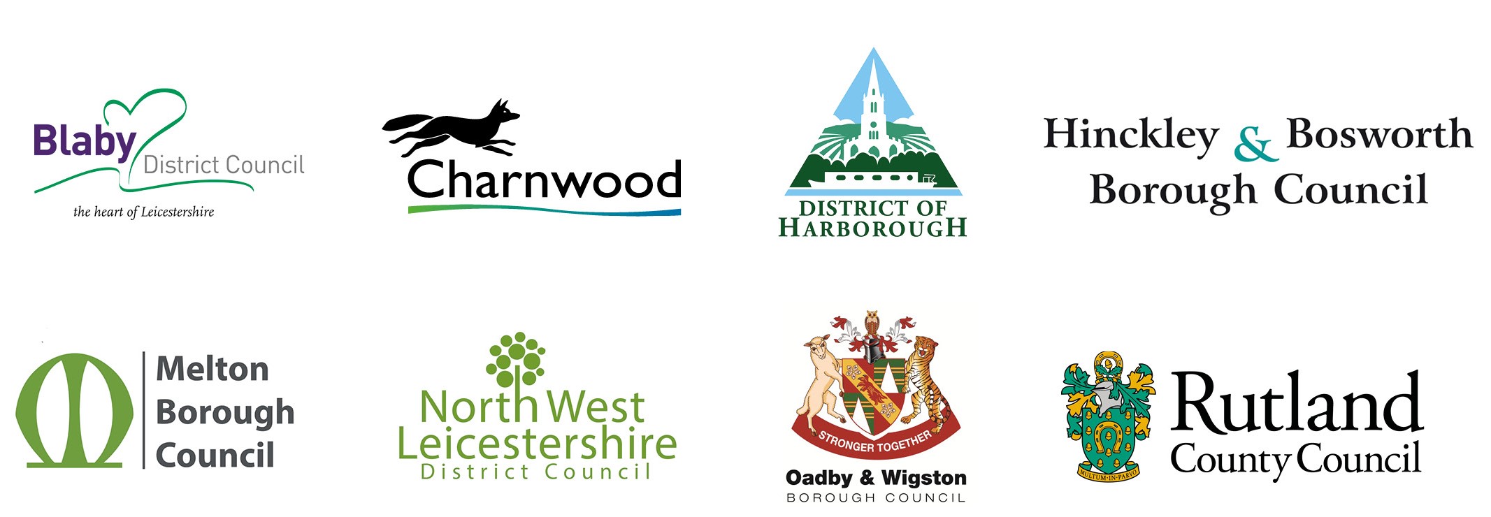 Leicestershire district council and Rutland County Council logos